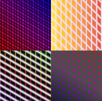 Set of dark abstract spectrum background lines.  illustration