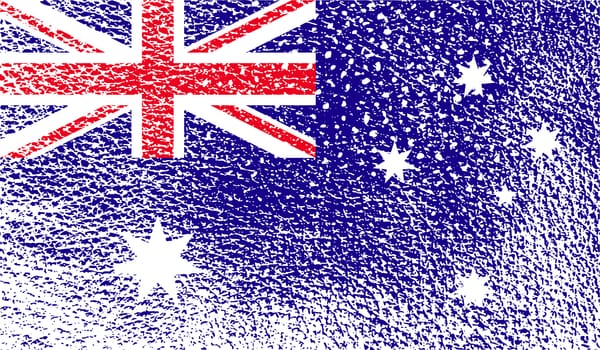 Flag of Australia with old texture.  illustration