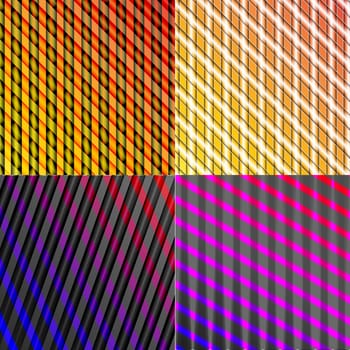 Set of 4 colorful abstract neon backgrounds. Rasterized copy.