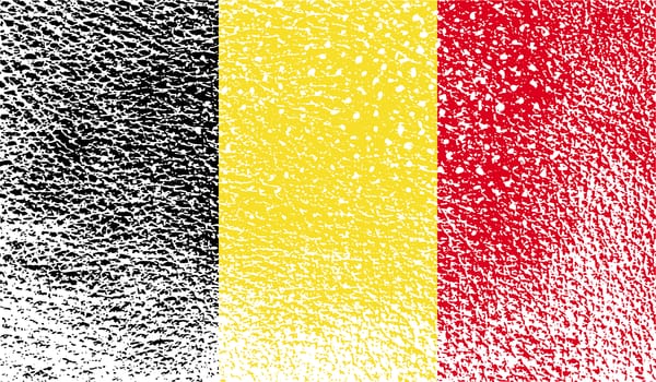 Flag of Belgium with old texture.  illustration