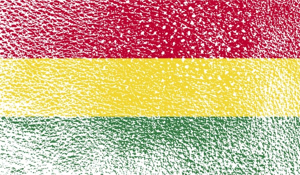 Flag of Bolivia with old texture.  illustration