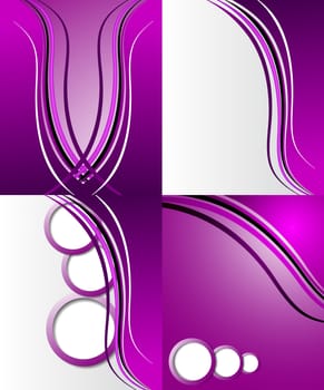 Set of 4 abstract purple backgrounds with space for your text. Raster copy.