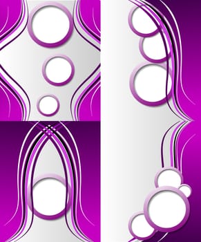 Set of 4 abstract purple backgrounds with space for your text. Raster copy.