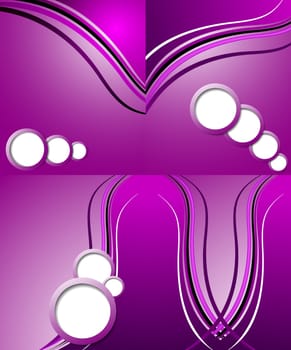 Set of 4 abstract purple backgrounds with space for your text. Raster copy.