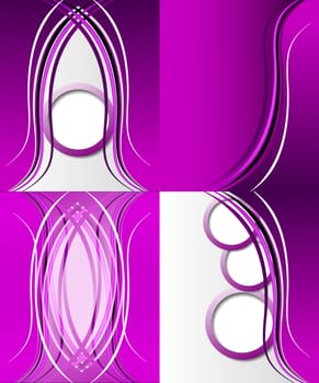 Set of 4 abstract purple backgrounds with space for your text. Raster copy.