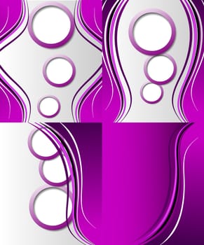 Set of 4 abstract purple backgrounds with space for your text. Raster copy.