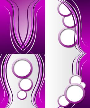 Set of 4 abstract purple backgrounds with space for your text. Raster copy.