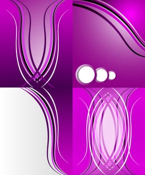 Set of 4 abstract purple backgrounds with space for your text. Raster copy.