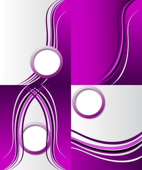 Set of 4 abstract purple backgrounds with space for your text. Raster copy.