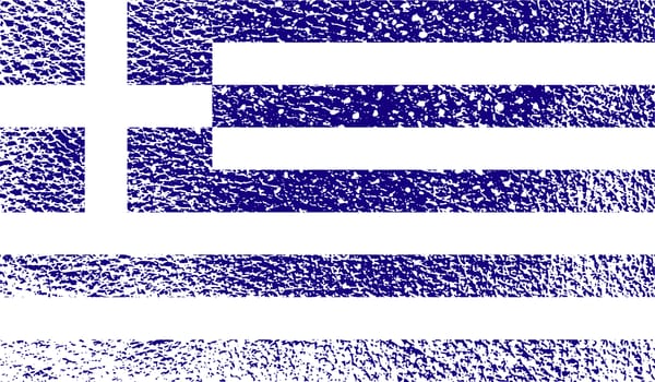 Flag of Greece with old texture.  illustration