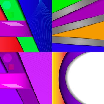 Colorful abstract backgrounds winding in the set. raster copy