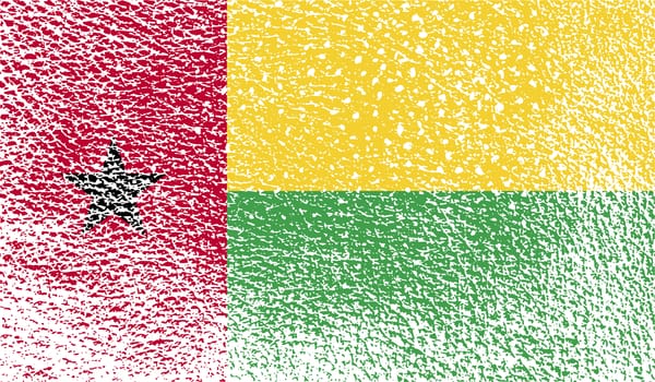 Flag of Guinea-Bissau with old texture.  illustration