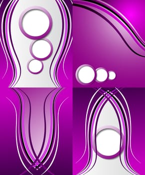 Set of 4 abstract purple backgrounds with space for your text. Raster copy.