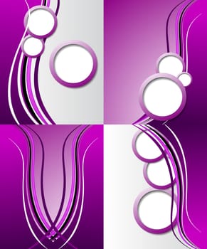 Set of 4 abstract purple backgrounds with space for your text. Raster copy.