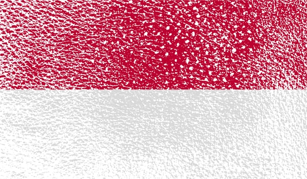 Flag of Indonesia with old texture.  illustration