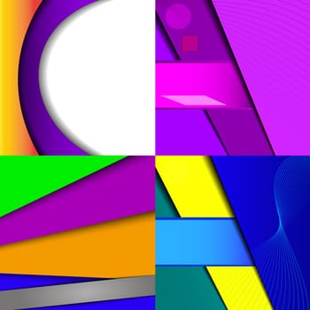 Colorful abstract backgrounds winding in the set. raster copy