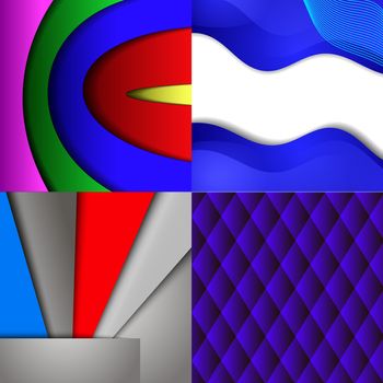 Colorful abstract backgrounds winding in the set. raster copy