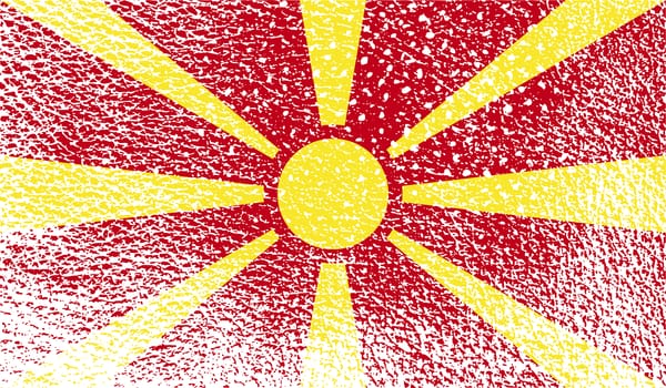 Flag of Macedonia with old texture.  illustration