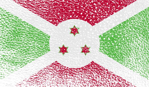 Flag of Burundi with old texture.  illustration