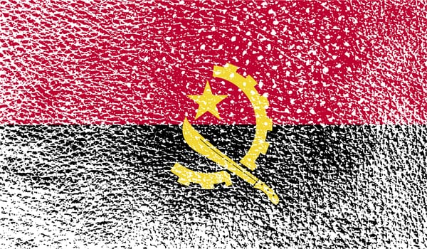 Flag of Angola with old texture.  illustration