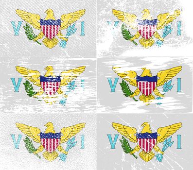 Flag of Virgin Islands US with old texture.  illustration