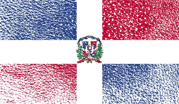 Flag of Dominican Republic with old texture.  illustration