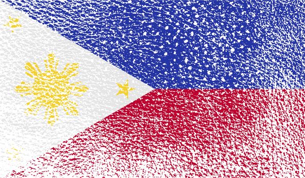 Flag of Philippiines with old texture.  illustration