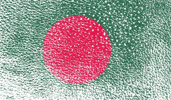 Flag of Bangladesh with old texture.  illustration