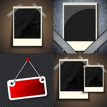 set of vintage frames for text on abstract background. Raster
