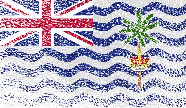 Flag of British Indian Ocean Territory with old texture.  illustration