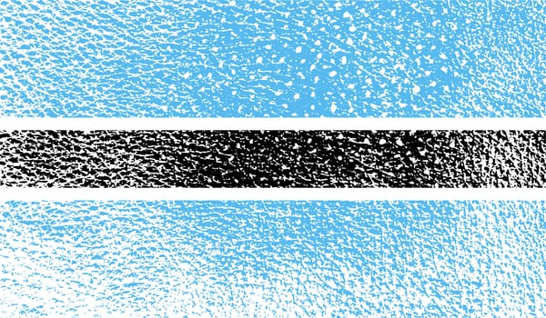 Flag of Botswana with old texture.  illustration