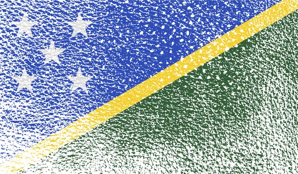 Flag of Solomon Islands with old texture.  illustration