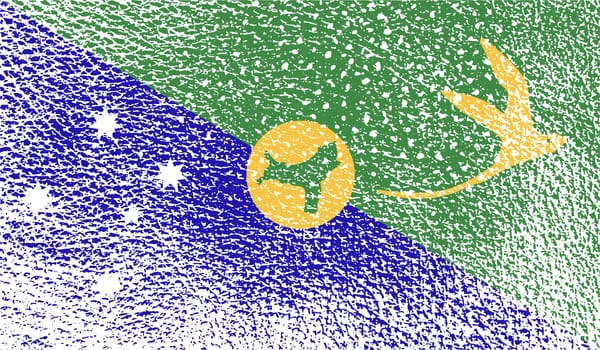 Flag of Christmas Island with old texture.  illustration