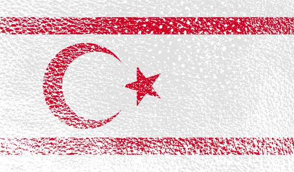 Flag of Turkish and Northern Cyprus with old texture.  illustration