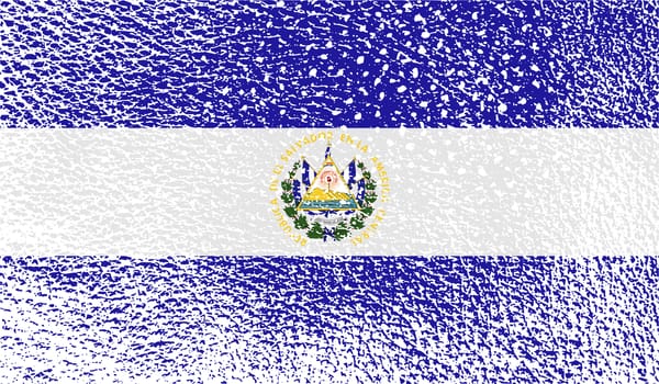 Flag of El Salvador with old texture.  illustration