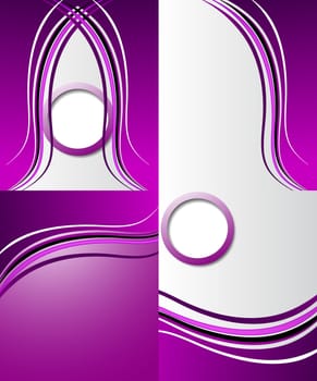 Set of 4 abstract purple backgrounds with space for your text. Raster copy.