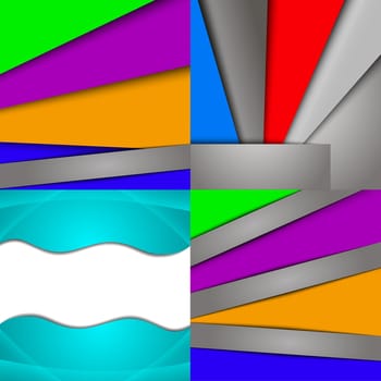 Colorful abstract backgrounds winding in the set. raster copy