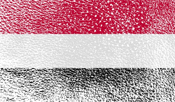 Flag of Yemen with old texture.  illustration