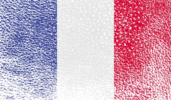 Flag of France with old texture.  illustration