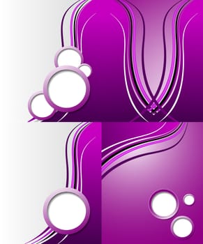 Set of 4 abstract purple backgrounds with space for your text. Raster copy.