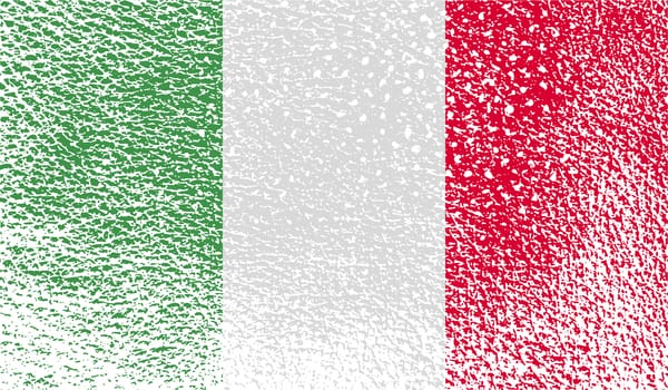 Flag of Italy with old texture.  illustration