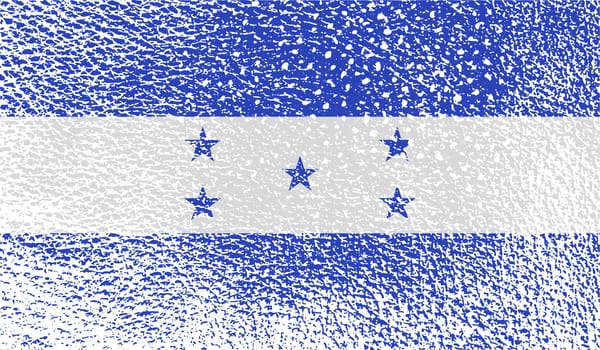 Flag of Honduras with old texture.  illustration