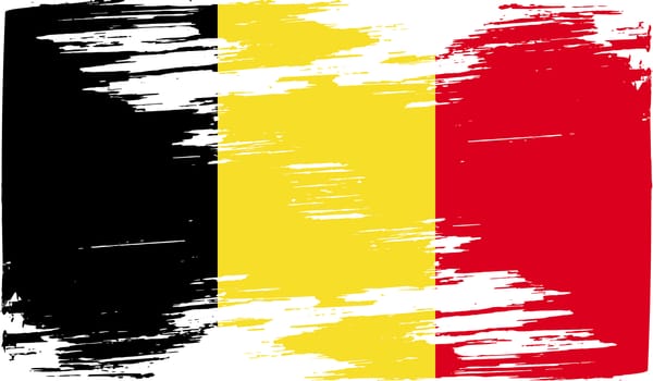 Flag of Belgium with old texture.  illustration