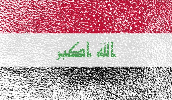 Flag of Iraq with old texture.  illustration