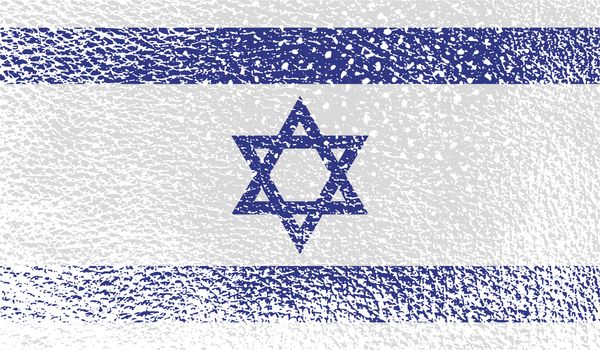 Flag of Israe with old texture.  illustration