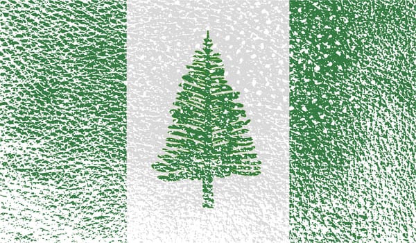 Flag of Norfolk Island with old texture.  illustration