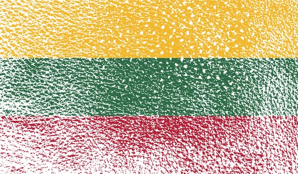 Flag of Lithuania with old texture.  illustration