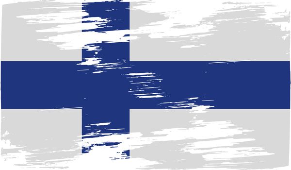 Flag of Finland with old texture.  illustration