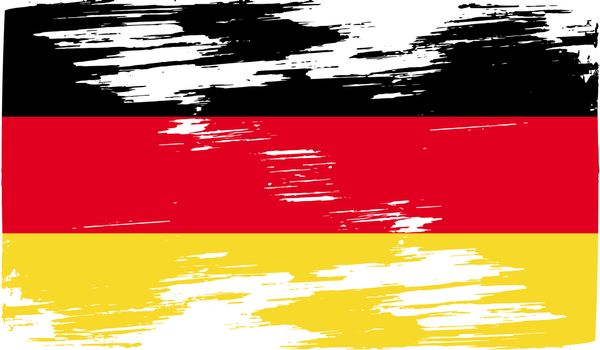 Flag of Germany with old texture.  illustration