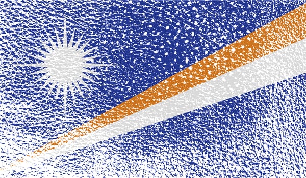Flag of Marshall Islands with old texture.  illustration